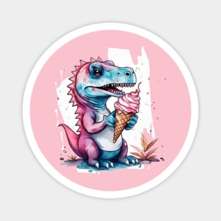 Cute dinosaur trex eating ice cream gift ideas trex kids tees tshirts hoodies gifts Magnet